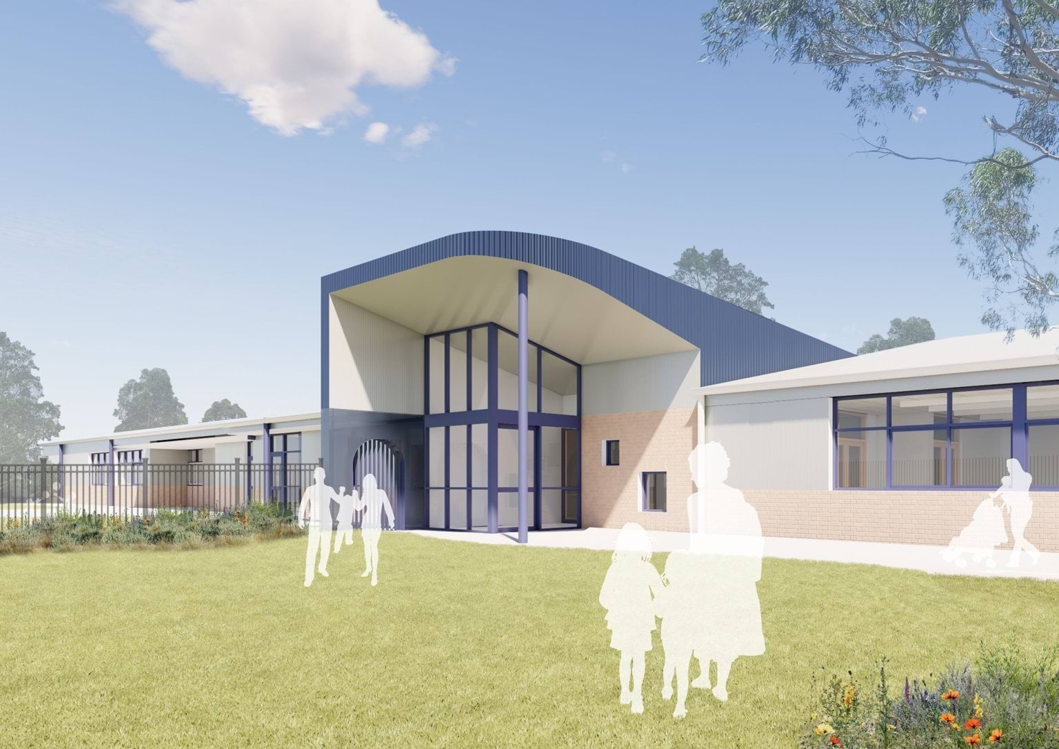 Artist illustration of the outside entry at the centre